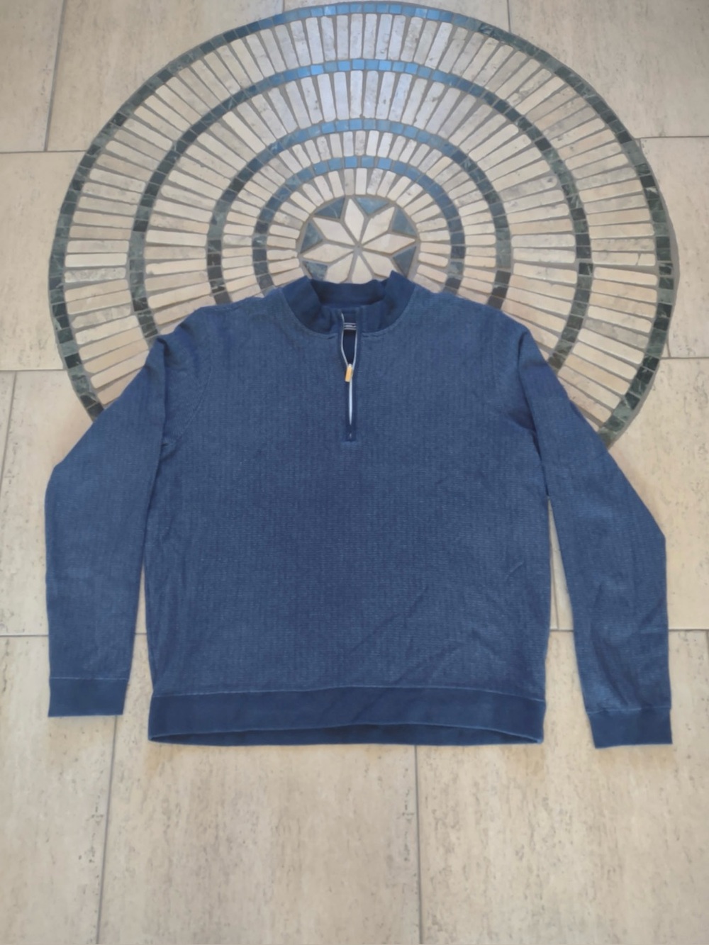 Carnoustie Mens 100% Cotton Knit Long Sleeve Quarter Zip Soft Thick Sweater LG.